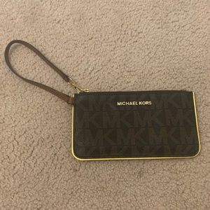 Michael Kors wristlet MK pattern